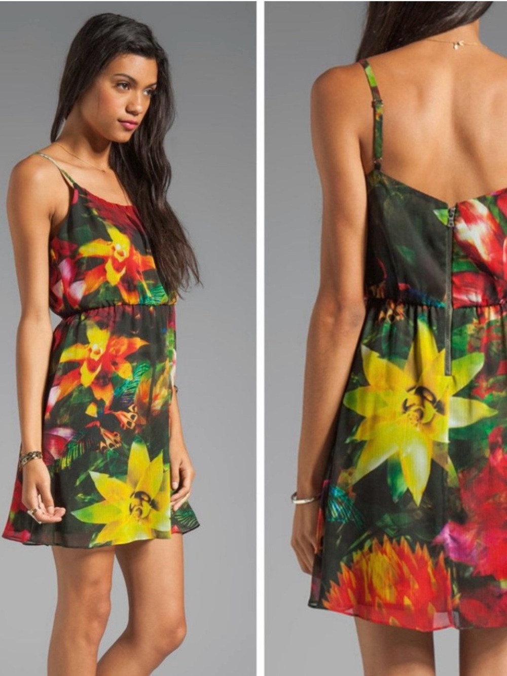 Alice + Olivia Daley Tropical Floral Print Dress